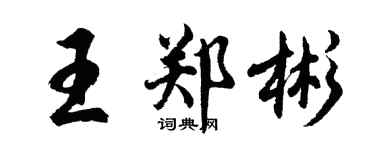胡问遂王郑彬行书个性签名怎么写