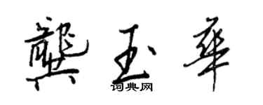 王正良龚玉华行书个性签名怎么写