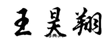 胡问遂王昊翔行书个性签名怎么写