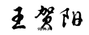 胡问遂王贺阳行书个性签名怎么写