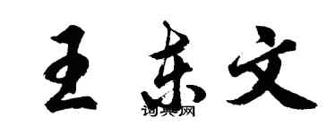 胡问遂王东文行书个性签名怎么写