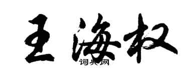 胡问遂王海权行书个性签名怎么写