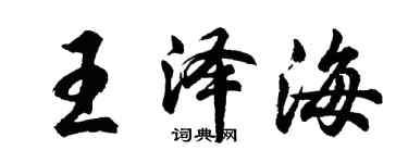 胡问遂王泽海行书个性签名怎么写