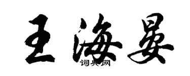 胡问遂王海晏行书个性签名怎么写