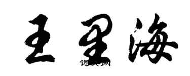 胡问遂王里海行书个性签名怎么写