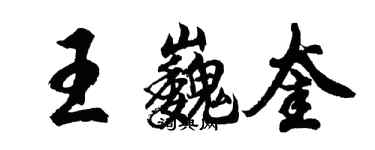 胡问遂王巍奎行书个性签名怎么写
