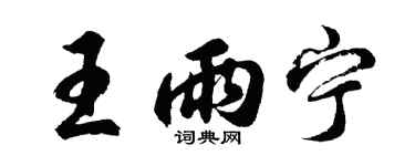 胡问遂王雨宁行书个性签名怎么写