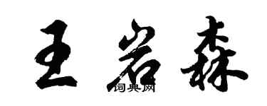 胡问遂王岩森行书个性签名怎么写