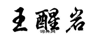 胡问遂王醒岩行书个性签名怎么写