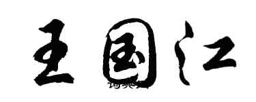 胡问遂王国江行书个性签名怎么写