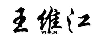 胡问遂王维江行书个性签名怎么写