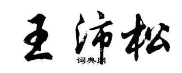 胡问遂王沛松行书个性签名怎么写