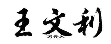胡问遂王文利行书个性签名怎么写