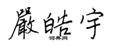 王正良严皓宇行书个性签名怎么写