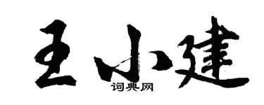 胡问遂王小建行书个性签名怎么写