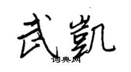 王正良武凯行书个性签名怎么写