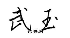 王正良武玉行书个性签名怎么写