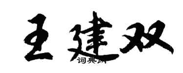 胡问遂王建双行书个性签名怎么写