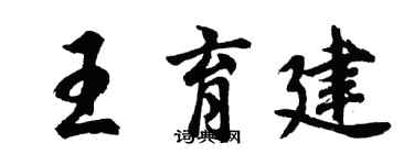 胡问遂王育建行书个性签名怎么写