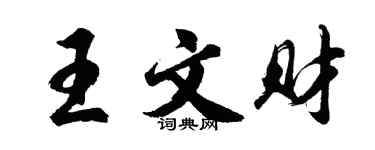 胡问遂王文财行书个性签名怎么写