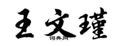 胡问遂王文瑾行书个性签名怎么写