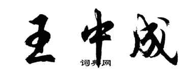 胡问遂王中成行书个性签名怎么写