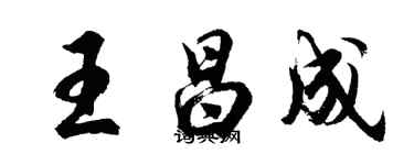 胡问遂王昌成行书个性签名怎么写