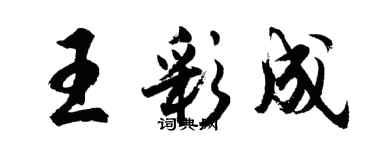 胡问遂王彩成行书个性签名怎么写