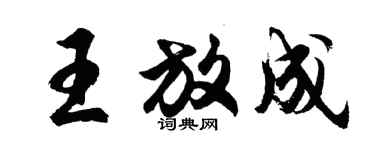 胡问遂王放成行书个性签名怎么写