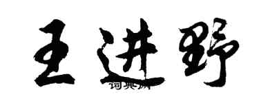 胡问遂王进野行书个性签名怎么写