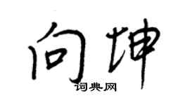 王正良向坤行书个性签名怎么写