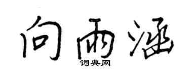 王正良向雨涵行书个性签名怎么写