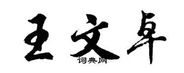 胡问遂王文卓行书个性签名怎么写