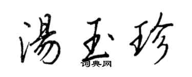 王正良汤玉珍行书个性签名怎么写