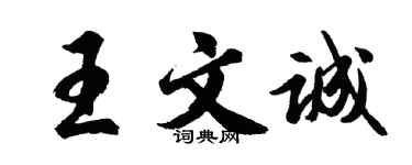 胡问遂王文诚行书个性签名怎么写