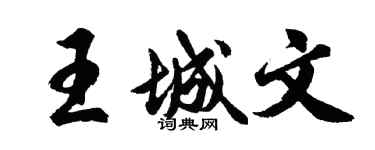 胡问遂王城文行书个性签名怎么写