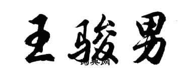 胡问遂王骏男行书个性签名怎么写