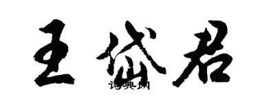 胡问遂王岱君行书个性签名怎么写
