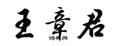 胡问遂王章君行书个性签名怎么写