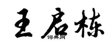 胡问遂王启栋行书个性签名怎么写