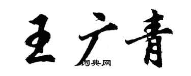 胡问遂王广青行书个性签名怎么写