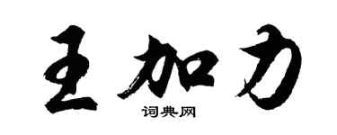 胡问遂王加力行书个性签名怎么写