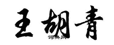胡问遂王胡青行书个性签名怎么写