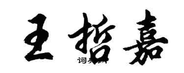 胡问遂王哲嘉行书个性签名怎么写