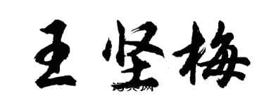 胡问遂王坚梅行书个性签名怎么写