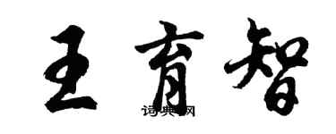 胡问遂王育智行书个性签名怎么写