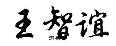 胡问遂王智谊行书个性签名怎么写