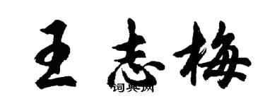 胡问遂王志梅行书个性签名怎么写