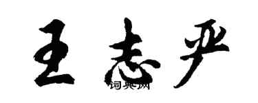 胡问遂王志严行书个性签名怎么写