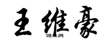 胡问遂王维豪行书个性签名怎么写